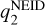 Mathematical equation: $q_2^{{\rm{NEID}}}$