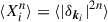 Mathematical equation: $ \langle X_i^n\rangle = \langle |\delta_{\boldsymbol k_i}|^{2n} \rangle $