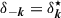 Mathematical equation: $ \delta_{-\boldsymbol k} = \delta_{\boldsymbol k}^\star $