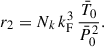 Mathematical equation: $$ \begin{aligned} r_2 = N_k\, k_{\rm F}^3\, \frac{\bar{T}_0}{\bar{P}_0^2}. \end{aligned} $$