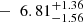 Mathematical equation: $ -\phantom{0}6.81^{+1.36}_{-1.56} $
