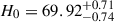 Mathematical equation: $ H_0 = 69.92^{+0.71}_{-0.74} $