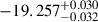 Mathematical equation: $ -19.257^{+0.030}_{-0.032} $