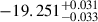 Mathematical equation: $ -19.251^{+0.031}_{-0.033} $