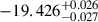 Mathematical equation: $ -19.426^{+0.026}_{-0.027} $