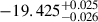 Mathematical equation: $ -19.425^{+0.025}_{-0.026} $