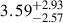 Mathematical equation: $ 3.59^{+2.93}_{-2.57} $