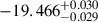 Mathematical equation: $ -19.466^{+0.030}_{-0.029} $