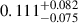 Mathematical equation: $ 0.111^{+0.082}_{-0.075} $