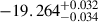Mathematical equation: $ -19.264^{+0.032}_{-0.034} $