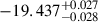 Mathematical equation: $ -19.437^{+0.027}_{-0.028} $