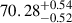 Mathematical equation: $ 70.28^{+0.54}_{-0.52} $