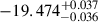 Mathematical equation: $ -19.474^{+0.037}_{-0.036} $