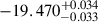 Mathematical equation: $ -19.470^{+0.034}_{-0.033} $