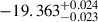 Mathematical equation: $ -19.363^{+0.024}_{-0.023} $