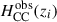 Mathematical equation: $ H^{\mathrm{obs}}_{\mathrm{CC}}(z_i) $
