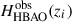 Mathematical equation: $ H^{\mathrm{obs}}_{\mathrm{HBAO}}(z_i) $