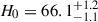 Mathematical equation: $ H_0 = 66.1^{+1.2}_{-1.1} $