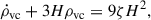 Mathematical equation: $$ \begin{aligned} \dot{\rho }_{\mathrm{vc} } + 3H\rho _{\mathrm{vc} } = 9\zeta H^2, \end{aligned} $$
