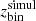 Mathematical equation: $ z_{\mathrm{bin}}^{\mathrm{simul}} $