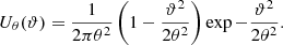 Mathematical equation: $$ \begin{aligned} U_\theta (\vartheta )&= \frac{1}{2\pi \theta ^2}\left(1-\frac{\vartheta ^2}{2\theta ^2}\right)\exp {-\frac{\vartheta ^2}{2\theta ^2}}. \end{aligned} $$
