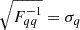 Mathematical equation: $ \sqrt{{F}^{-1}_{qq}} = \sigma_q $