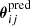 Mathematical equation: $ {\boldsymbol{\theta}}_{ij}^{\mathrm{pred}} $