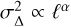 Mathematical equation: $\[\sigma_{\Delta}^{2} \propto \ell^{\alpha}\]$
