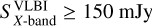 Mathematical equation: $\[S_{X \text {-band }}^{\mathrm{VLBI}} \geq 150 ~\mathrm{mJy}\]$