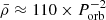 Mathematical equation: $ \bar{\rho} \approx 110 \times P^{-2}_\mathrm{{orb}} $