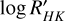 Mathematical equation: $\[\log~ R_{H K}^{\prime}\]$