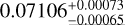 Mathematical equation: $0.07106^{+0.00073}_{-0.00065}$
