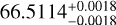 Mathematical equation: $66.5114_{-0.0018}^{+0.0018}$
