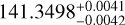 Mathematical equation: $141.3498_{-0.0042}^{+0.0041}$