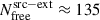 Mathematical equation: $ N_{\mathrm{free}}^{\mathrm{src-ext}}\approx135 $