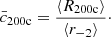 Mathematical equation: $$ \begin{aligned} \bar{c}_{200{\mathrm{c} }} = \frac{\langle R_{200{\mathrm{c} }} \rangle }{\langle r_{-2} \rangle }\cdot \end{aligned} $$