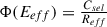 Mathematical equation: $$ \begin{aligned} \Phi (E_{eff}) = \tfrac{C_{sel}}{R_{eff}} \end{aligned} $$