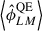 Mathematical equation: $ \left\langle \hat{\phi}^{\mathrm{QE}}_{LM} \right\rangle $