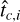 Mathematical equation: ${{\hat t}_{c,i}}$