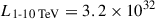 Mathematical equation: $ L_{\text{1-10 TeV}} = 3.2 \times 10^{32} $
