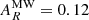 Mathematical equation: $ A^{\mathrm{MW}}_{R} = 0.12 $