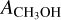 Mathematical equation: ${A_{{\rm{C}}{{\rm{H}}_3}{\rm{OH}}}}$