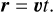 Mathematical equation: $\[\boldsymbol{r}=\boldsymbol{v} t.\]$