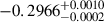 Mathematical equation: $ -0.2966^{+0.0010}_{-0.0002} $