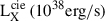 Mathematical equation: $ \mathrm{L}_{\mathrm{X}}^{\mathrm{cie}}\, (10^{38} \mathrm{erg/s}) $
