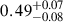 Mathematical equation: $ 0.49^{+0.07}_{-0.08} $
