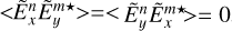 Mathematical equation: $ < \tilde E_x^n\tilde E_y^{m*} > = < \tilde E_y^n\tilde E_x^{m*} > = 0$