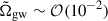 Mathematical equation: $ \tilde \Omega_{\mathrm{gw}} \sim {\cal O} (10^{-2}) $