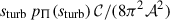 Mathematical equation: $ s_{\mathrm{turb}} \,p_\Pi (s_{\mathrm{turb}}) \, {\cal C}/(8 \pi^2 {{\cal A}}^2) $