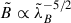 Mathematical equation: $ \tilde B\propto \tilde \lambda_B^{-5/2} $